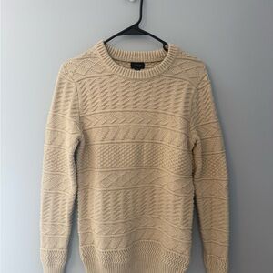 J. Crew Textured Beige Crewneck Sweater